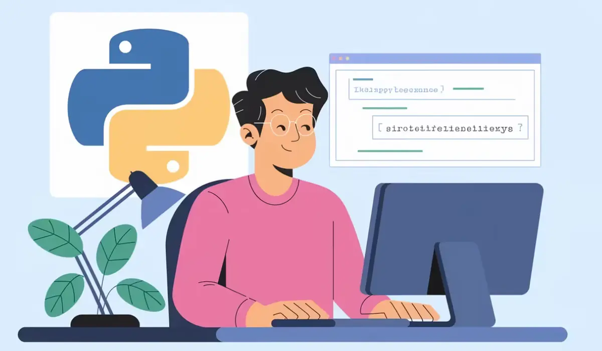 Une personne apprenant Python avec un ordinateur portable et des Projets Python Pratiques