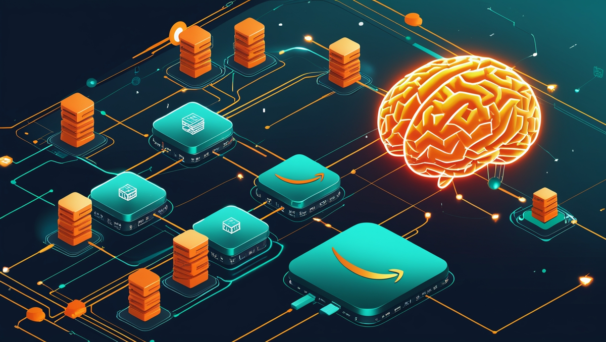 Illustration Amazon DynamoDB et ChatGPT créant une architecture cloud scalable.